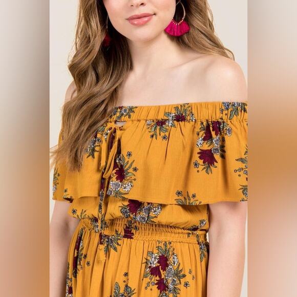 Sadie & Sage | Brinn Baja Floral Off The Shoulder Dress Size S Boho Festival - Picture 3 of 15